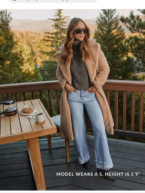 Vici Jackets & Blazers - Vici Camel Teddy Long Coat - Plush Open-Front Women's Jacket